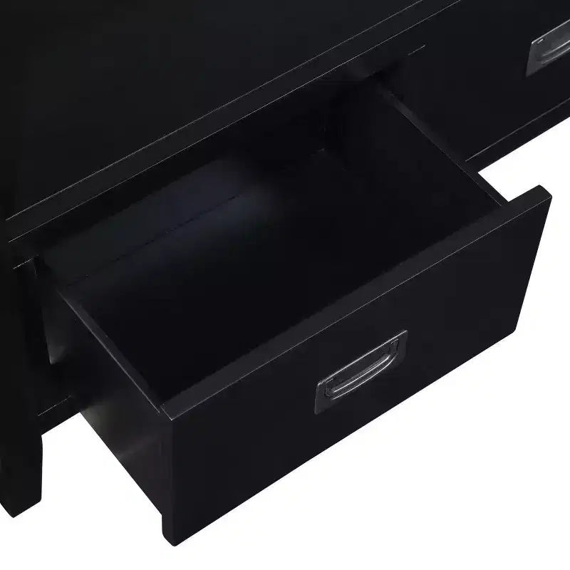 36'' Farmhouse Wood Console Table with 4 Drawers and 1 Storage Shelf for Entryway and Living Room , Black