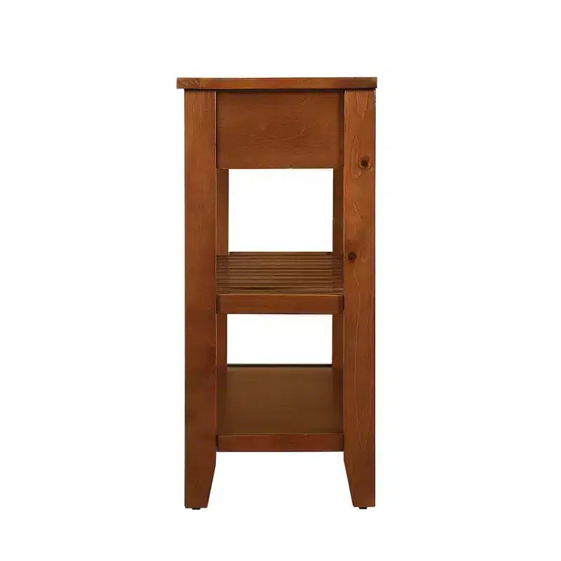 42'' Console Table with 2 Storage Drawers and 2 Tiers Shelves for Living and Dining Room, Brown