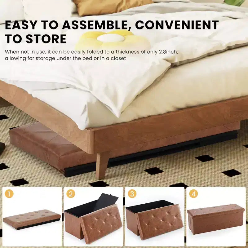 43 Wide Rectangle Standard Ottoman with Storage