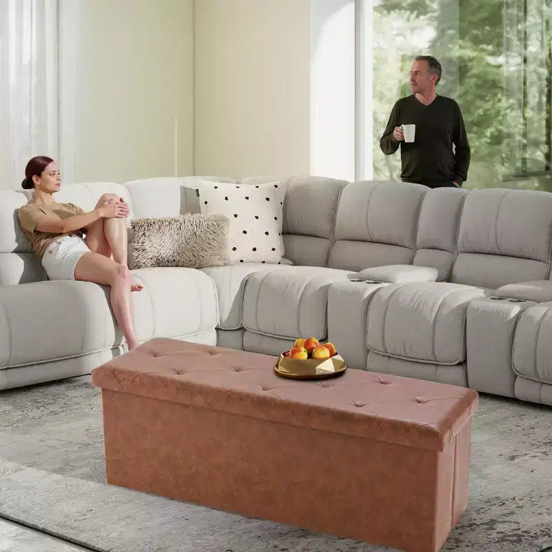 43 Wide Rectangle Standard Ottoman with Storage