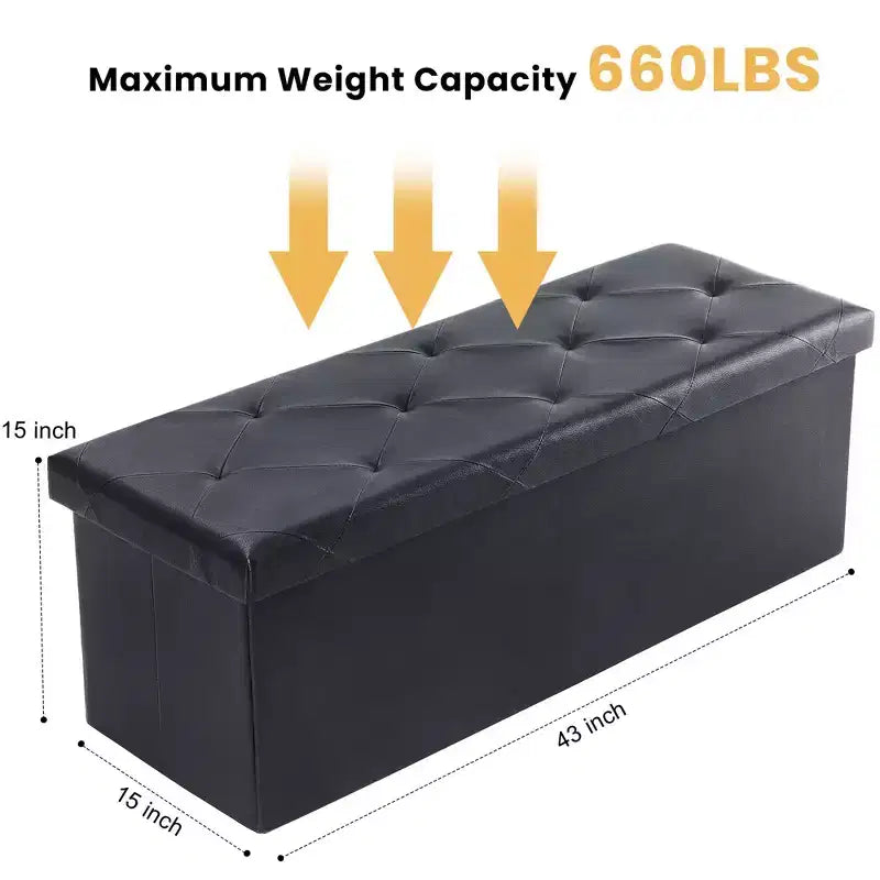 43 Wide Rectangle Standard Ottoman with Storage
