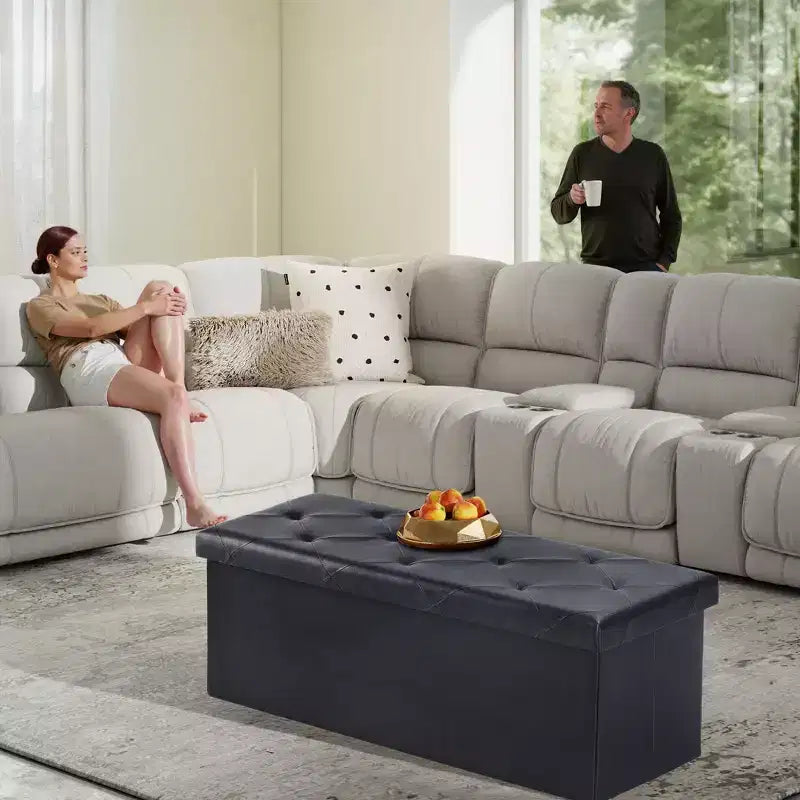 43 Wide Rectangle Standard Ottoman with Storage