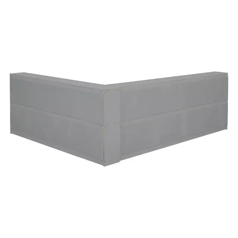 Full Size L Shaped Bed with Bookcase, Wood Daybed with Storage Bookcase Headboard, Full Size daybed Frame for Adults, Kids, Teens, Grey