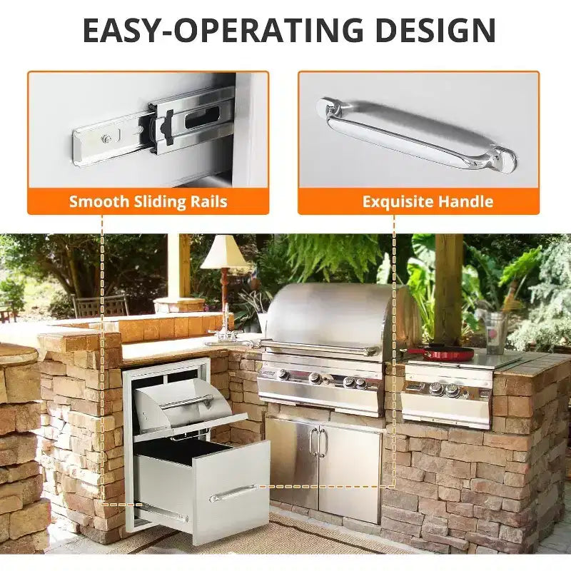 16 Triple Kitchen Drawers with Paper Towel Holder