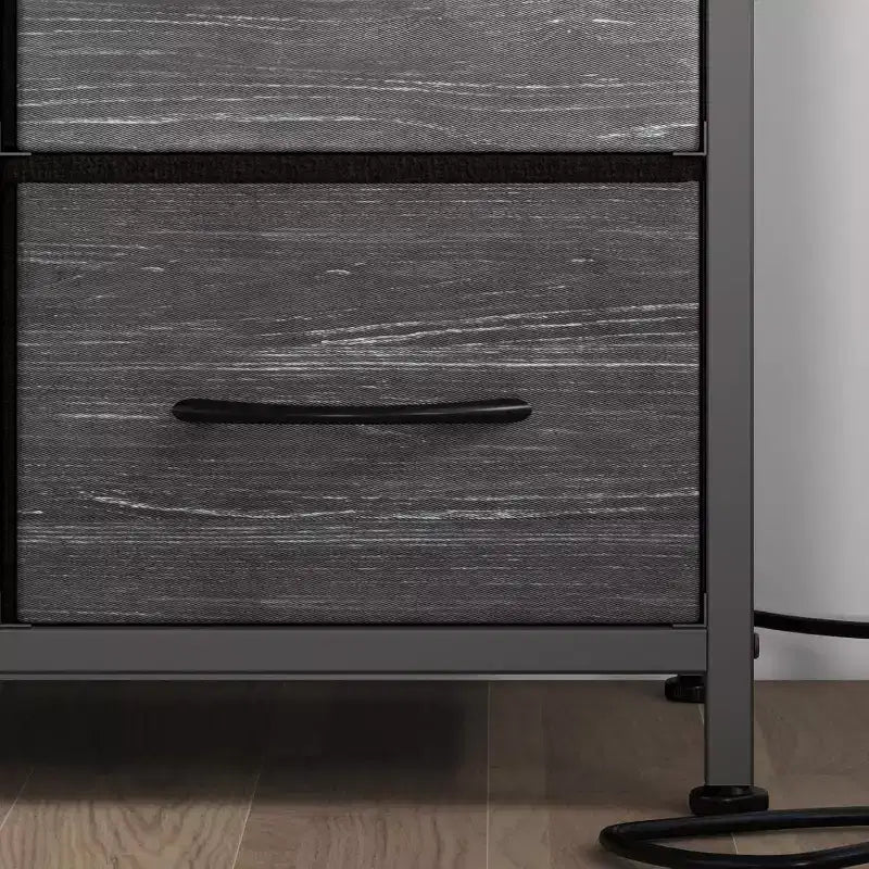 55'' Long TV Stand with Power Outlet Entertainment Center, Storage Fabric Drawer Unit for Bedroom, Wide Dresser with 10 Large Drawers