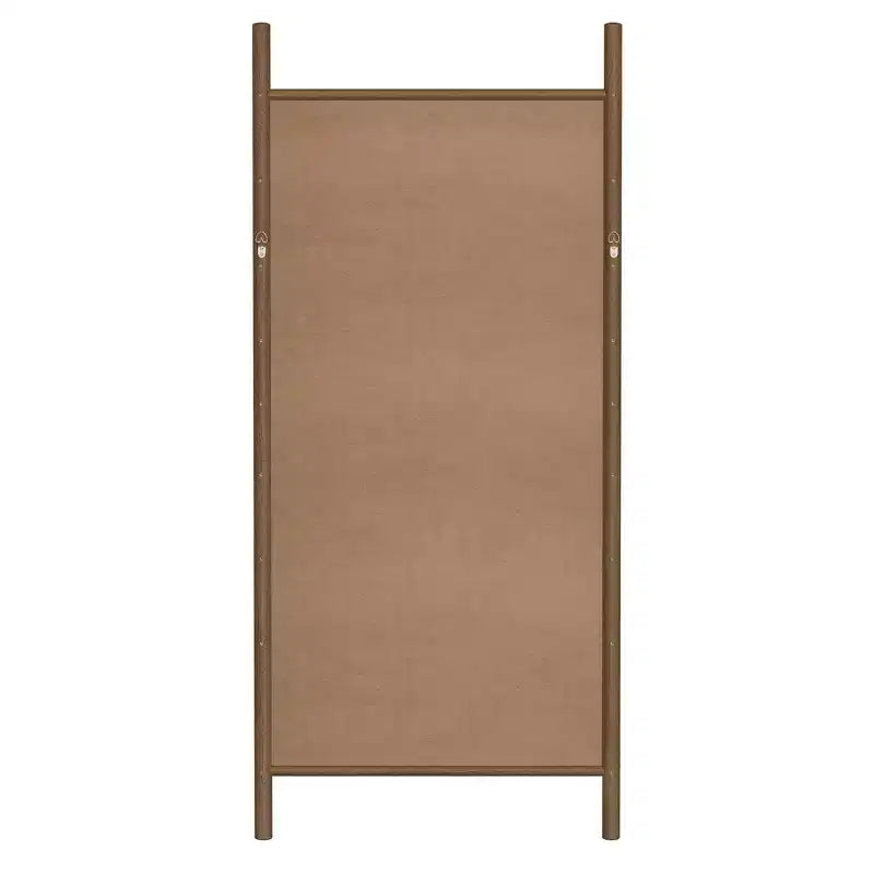 Full-Length Mirror Solid Wood Ladder Rectangle Walnut 63x24x1in No Stand