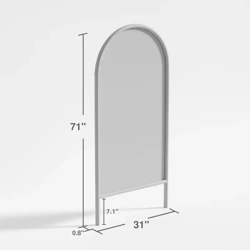 Full-Length Mirror Solid Wood Ladder Rectangle Walnut 63x24x1in No Stand