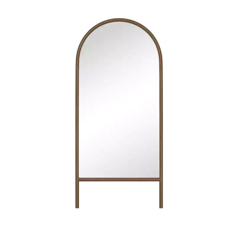 Full-Length Mirror Solid Wood Ladder Rectangle Walnut 63x24x1in No Stand