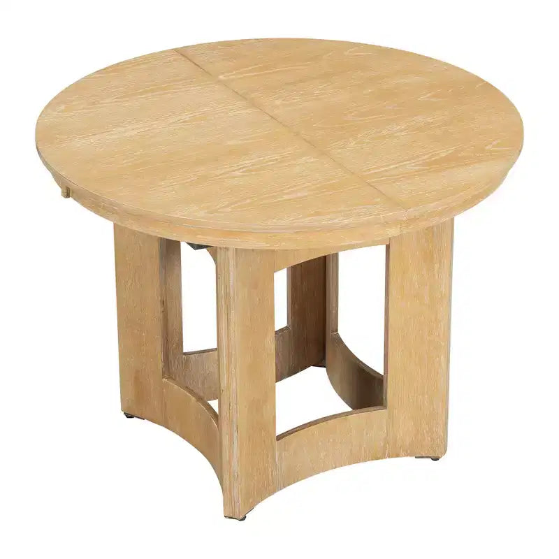 Farmhouse Extendable Round Dining Table Set with 4 Chairs