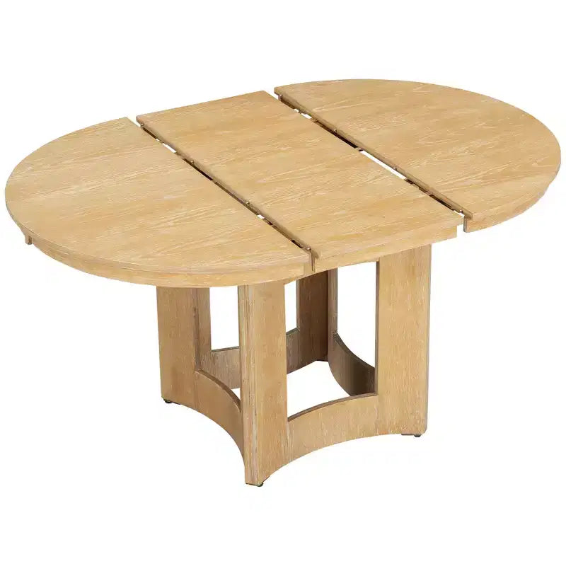 Farmhouse Extendable Round Dining Table Set with 4 Chairs