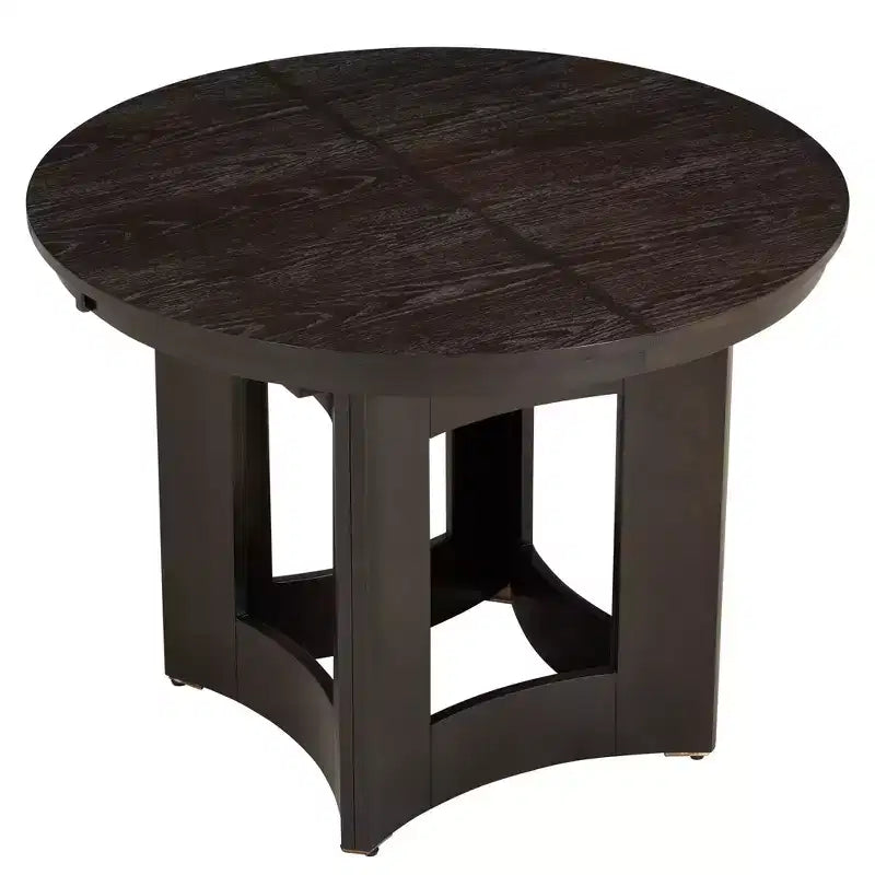 Farmhouse Extendable Round Dining Table Set with 4 Chairs