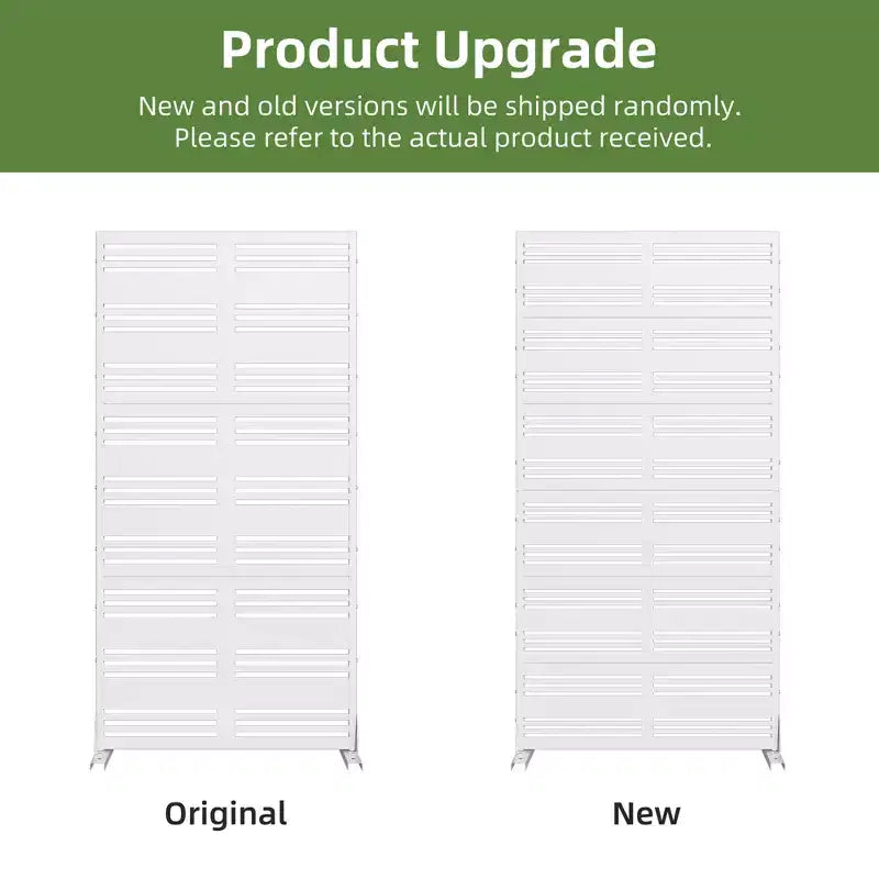 Harold Wide-Narrow B Louvered White Galvanized Steel Room Divider, 72x35x16, 6-Piece Modern Decorative Privacy Screen