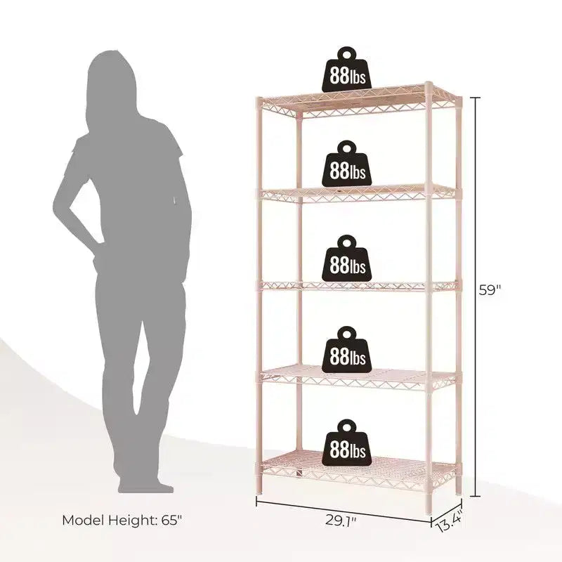 5 Tier Storage Rack Wire Shelving Unit Storage Shelves Black