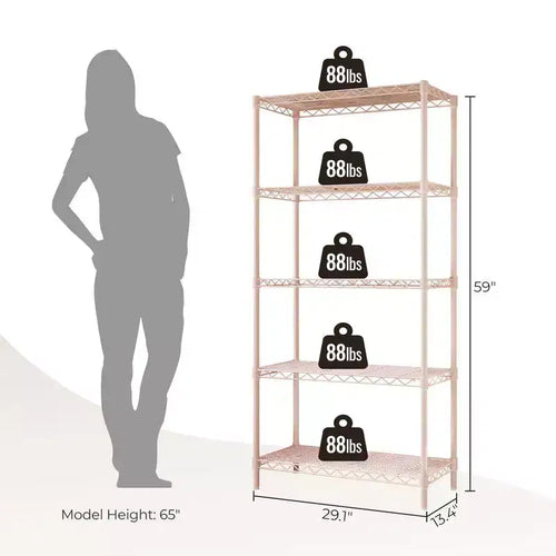 5 Tier Storage Rack Wire Shelving Unit Storage Shelves Black