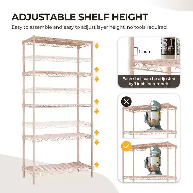 5 Tier Storage Rack Wire Shelving Unit Storage Shelves Black