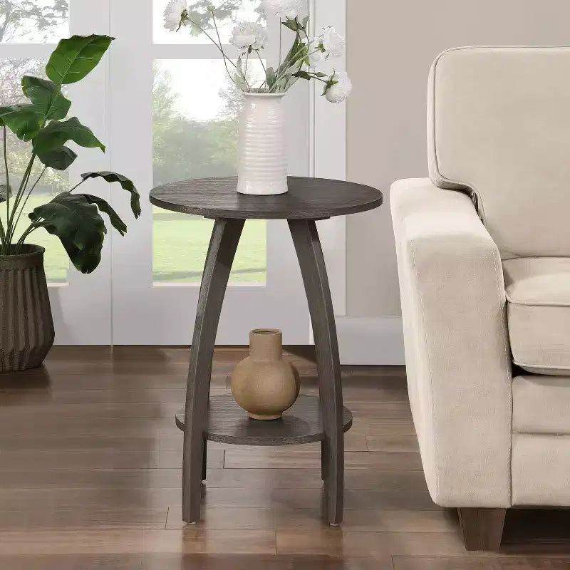24 in.H Gray Color Rectangle Wood Table Top End Table 1 -piece