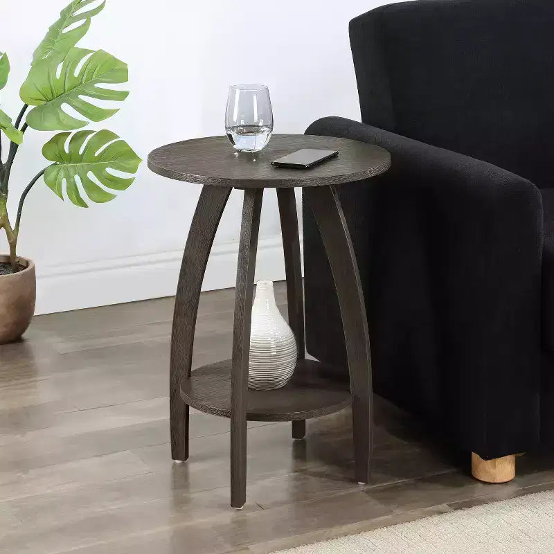 24 in.H Gray Color Rectangle Wood Table Top End Table 1 -piece