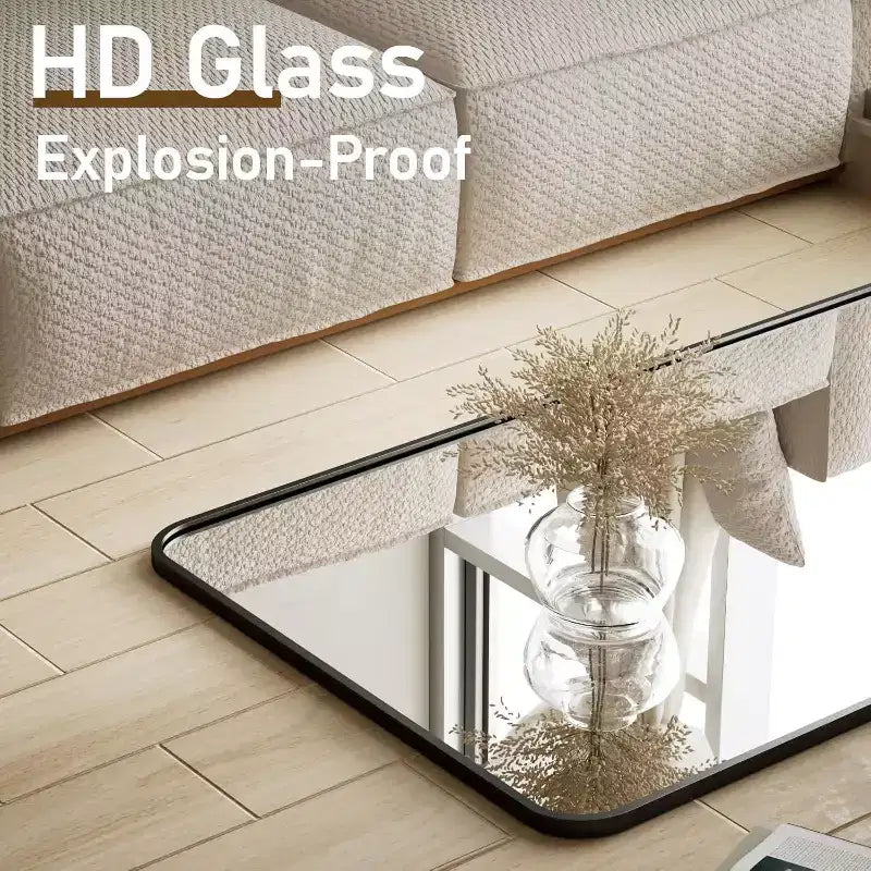 65 x 24 Full Length Mirror with Rounded Corners, Floor Mirror for Standing, Hanging or Leaning in Bedroom or Dressing Room