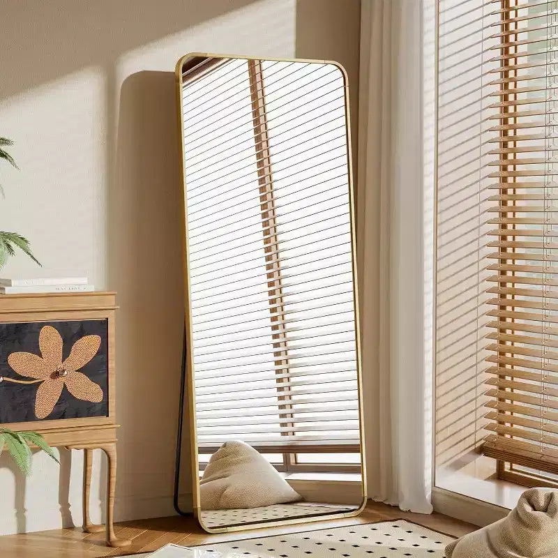 65 x 24 Full Length Mirror with Rounded Corners, Floor Mirror for Standing, Hanging or Leaning in Bedroom or Dressing Room