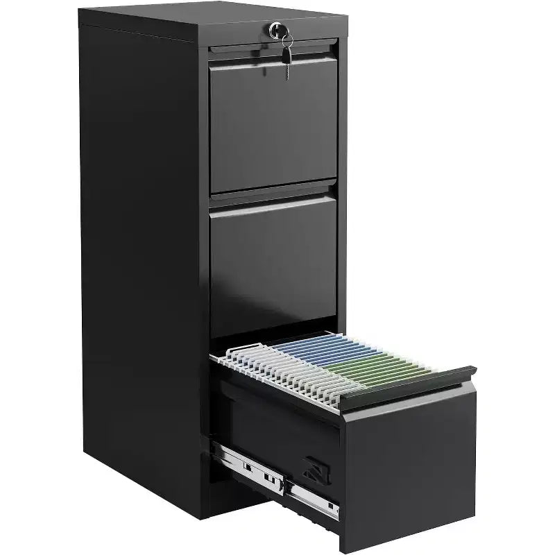 103 Rolling Storage Cabinet with Lock, Workbench & Adjustable Shelf, Mobile Tool Chest for Garage, Shop, Office, Black